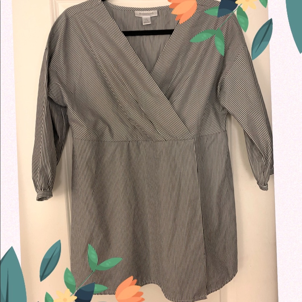 Motherhood Maternity Striped Nursing Blouse